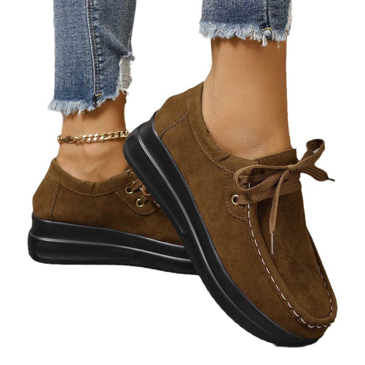 European And American Wedge Round Head Pumps Women