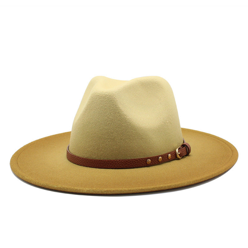 Gradient two-tone jazz woolen hat