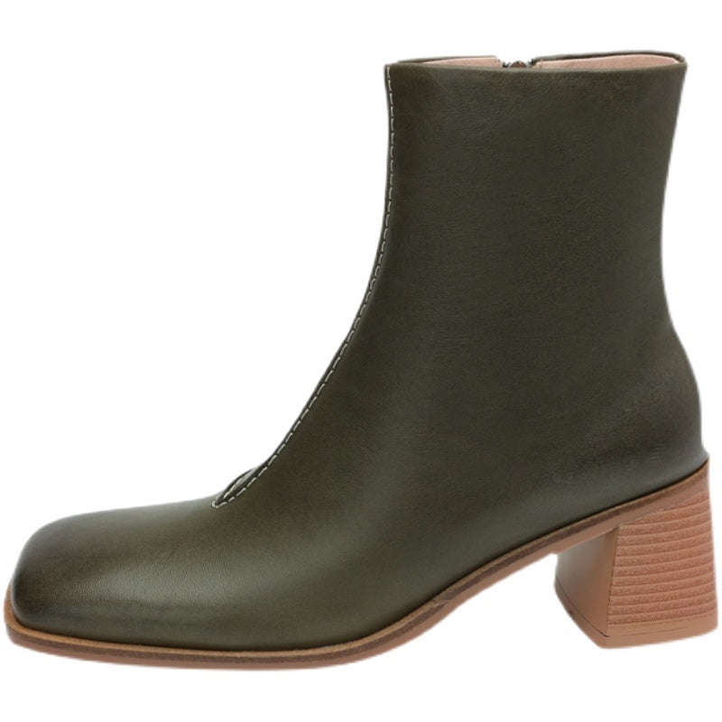 Lambskin Square Toe Boots