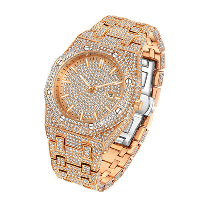 Fashion Rap Ice Hip Hop Full Diamond Large Dial Quartz Watch