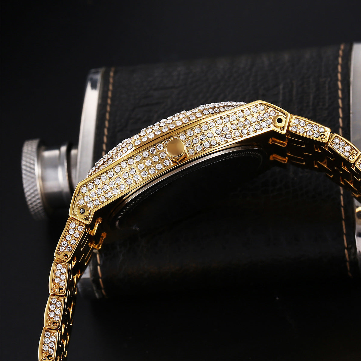 Fashion Rap Ice Hip Hop Full Diamond Large Dial Quartz Watch