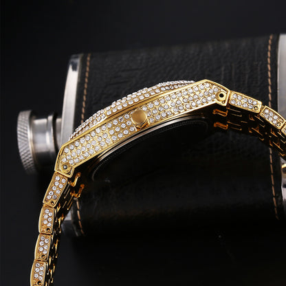 Fashion Rap Ice Hip Hop Full Diamond Large Dial Quartz Watch