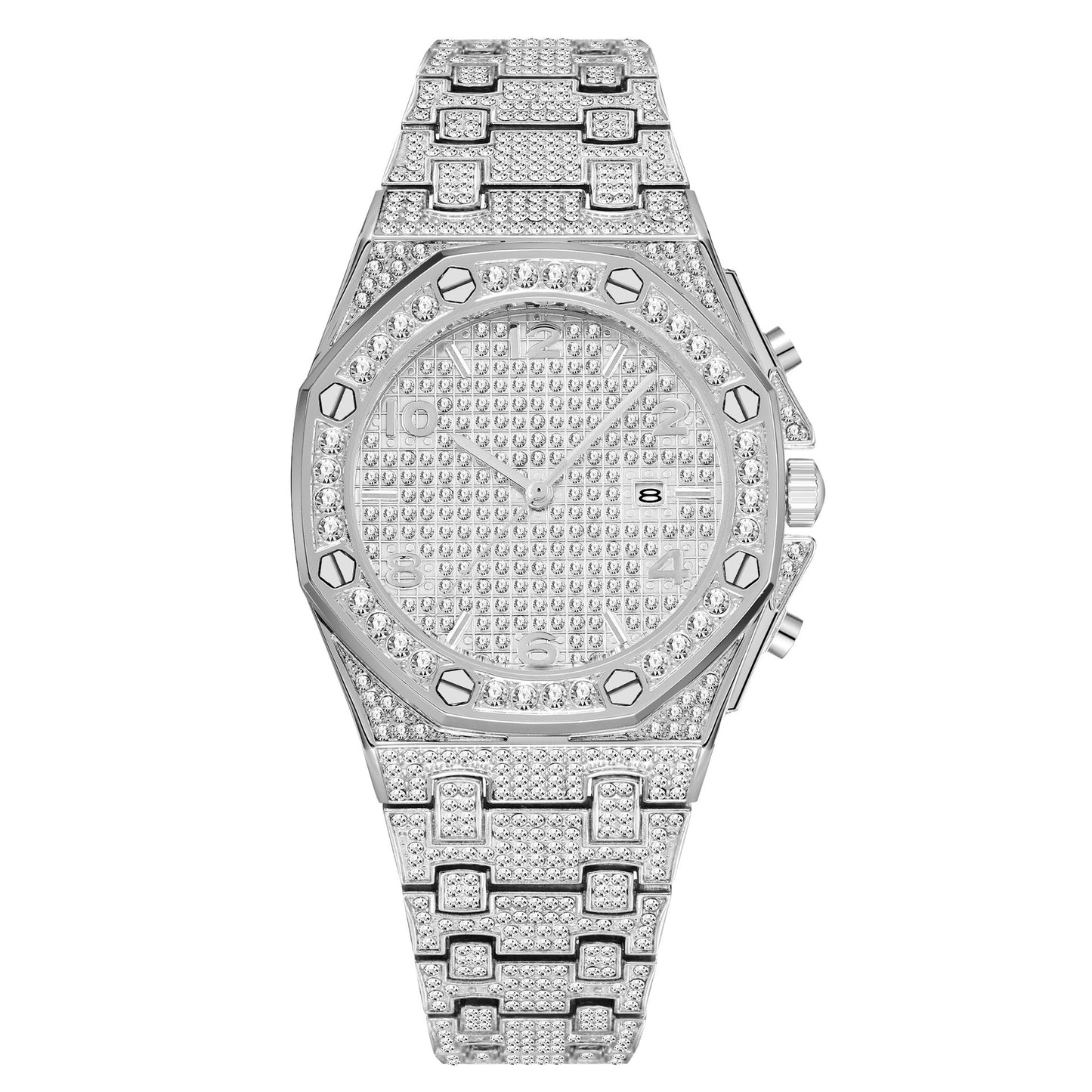 Stainless Steel Starry Calendar Waterproof Quartz  Watch