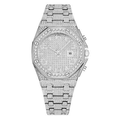 Stainless Steel Starry Calendar Waterproof Quartz  Watch