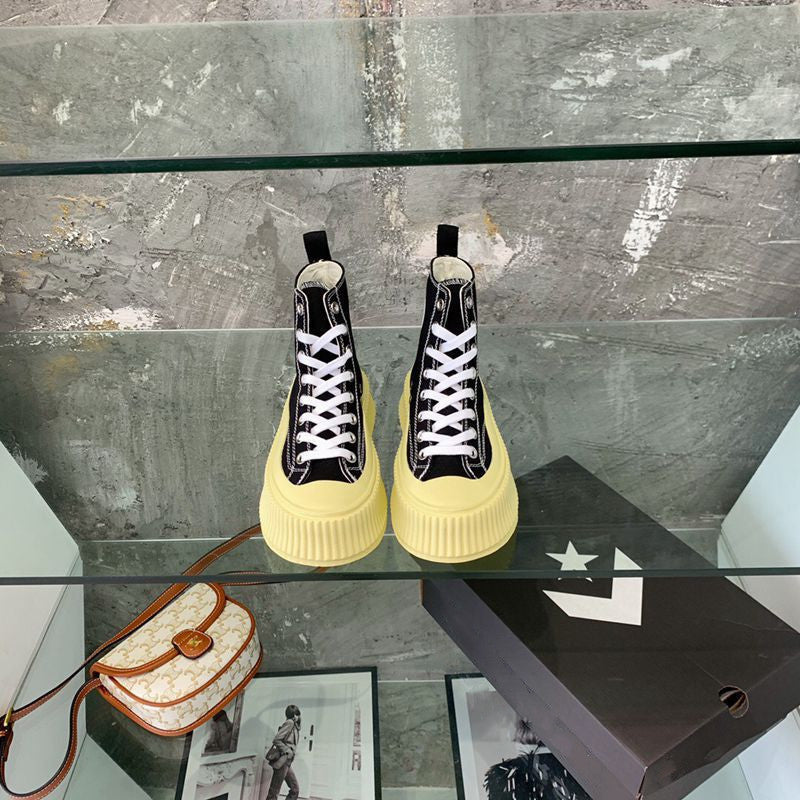 Women's Low-top Strappy Platform Platform Casual High-top Canvas Shoes