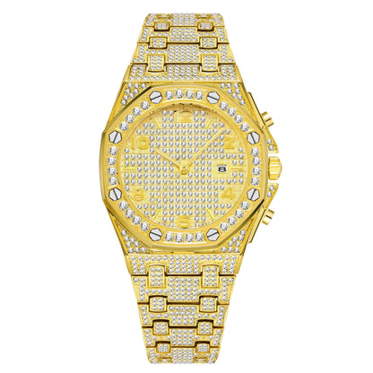 Stainless Steel Starry Calendar Waterproof Quartz  Watch