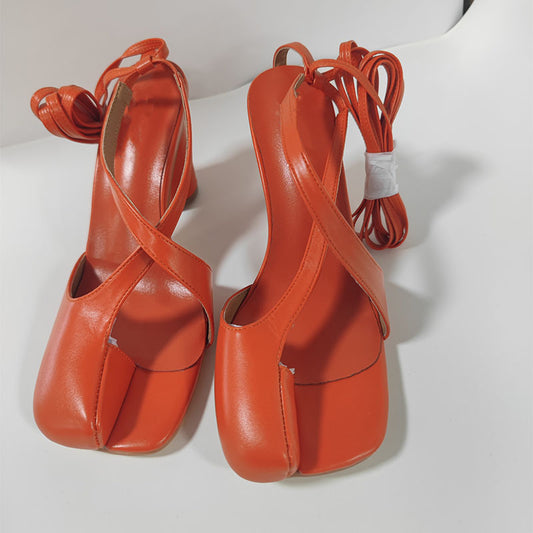Round Head Chunky Heel High