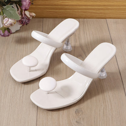 Plus Size High Heel Slippers Candy Color Women's Slippers
