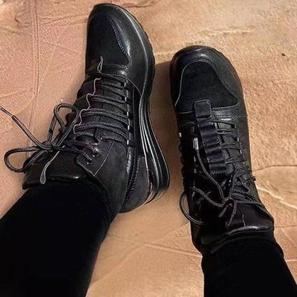 European And American Plus Size Lace-up Cool Martin Boots