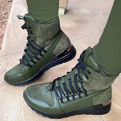 European And American Plus Size Lace-up Cool Martin Boots