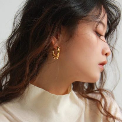 Geometric Metal Special Interest Earrings Elliptical Ring