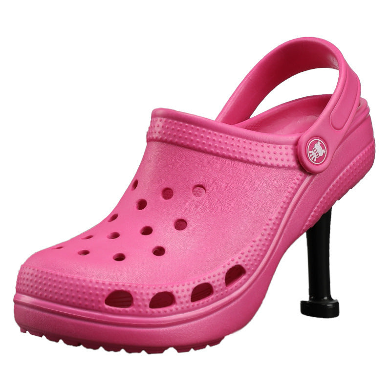Holes In Women's High Heeled Slippers