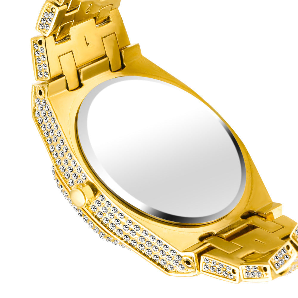 Fashion Rap Ice Hip Hop Full Diamond Large Dial Quartz Watch