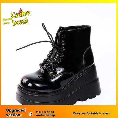 British Style Bootie Women's Fashion Platform Wedge Platform Martin Boots