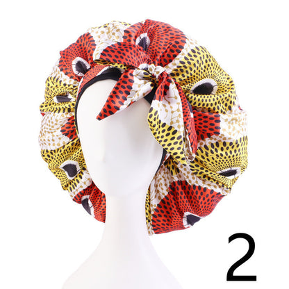 Printed Satin Home Streamer Headscarf Hat