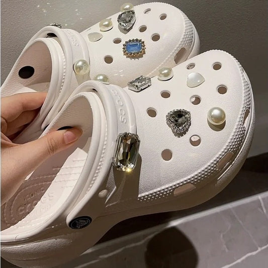 Hole Shoes Button Flower