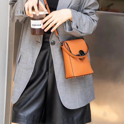 Genuine Leather Mobile Phone Korean Style Fashion Crossbody