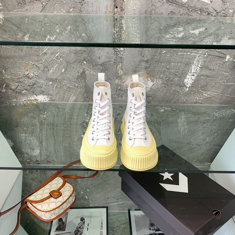 Women's Low-top Strappy Platform Platform Casual High-top Canvas Shoes