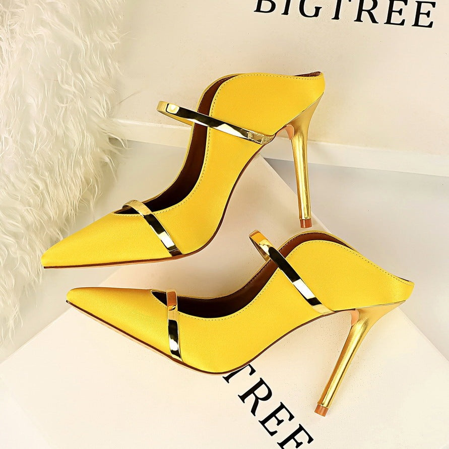 Women's Stiletto Single Shoes Back Empty Sandals