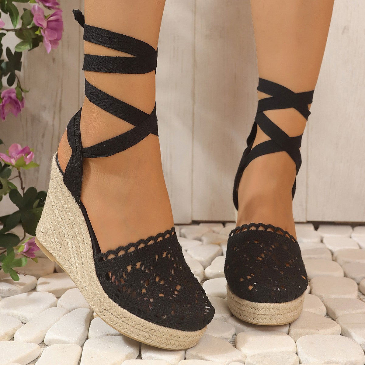 Women's Straw Woven Wedge