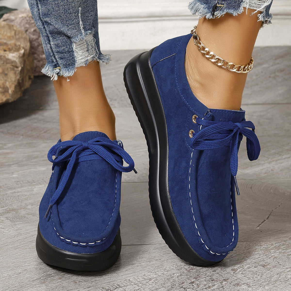 European And American Wedge Round Head Pumps Women
