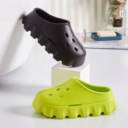 Women's Fashion Outer Wear Thick Bottom Hole Slippers