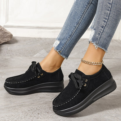 European And American Wedge Round Head Pumps Women