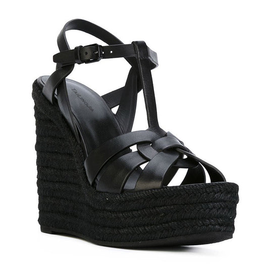 White Brown Black PU Hemp Rope Ladies Shoes