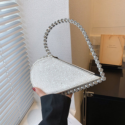 High-grade Diamond-embedded Niche Love Handbag Women's Bag