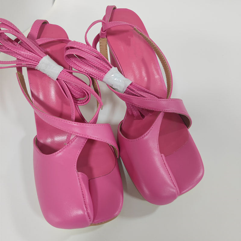 Round Head Chunky Heel High