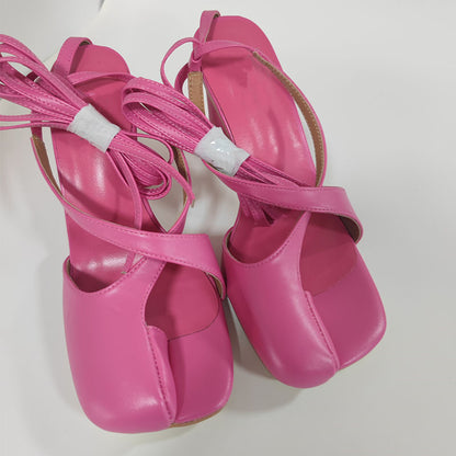 Round Head Chunky Heel High