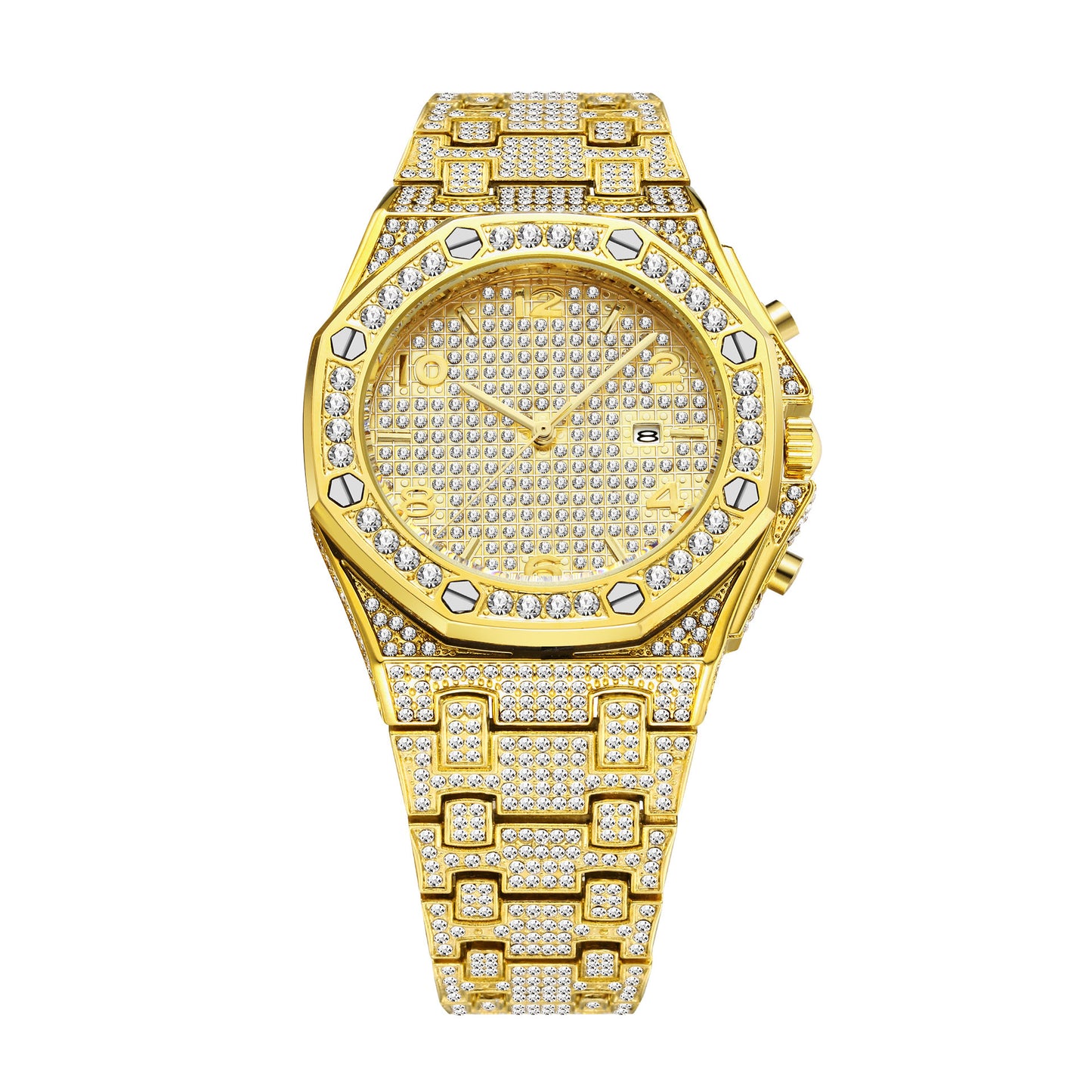 Stainless Steel Starry Calendar Waterproof Quartz  Watch