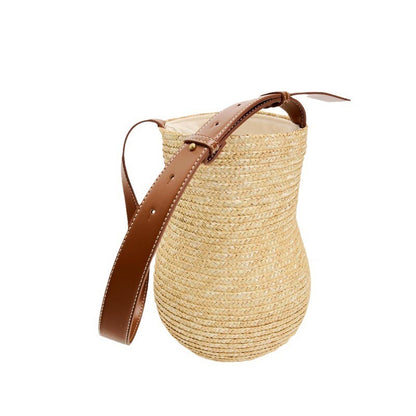 Gourd Shoulder Straw-weaved Portable Straw Hand-woven Bag