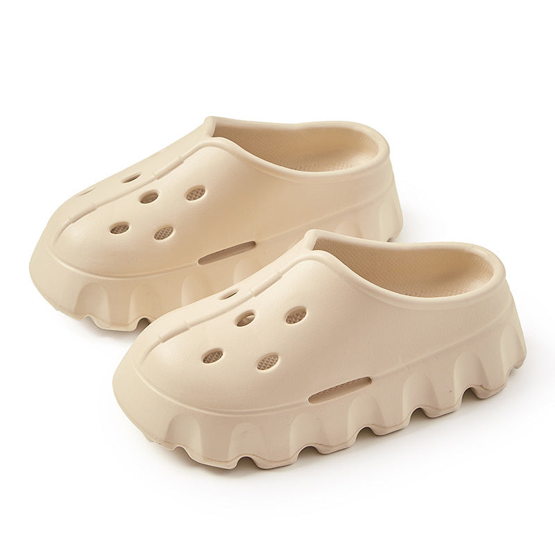Women's Fashion Outer Wear Thick Bottom Hole Slippers