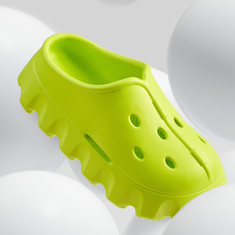 Women's Fashion Outer Wear Thick Bottom Hole Slippers