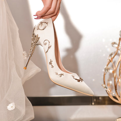 Metal Decoration Pumps Xiuhe Clothing Bridal Wedding Shoes