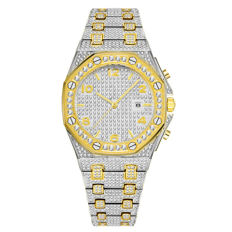 Stainless Steel Starry Calendar Waterproof Quartz  Watch