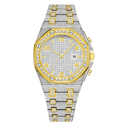 Stainless Steel Starry Calendar Waterproof Quartz  Watch