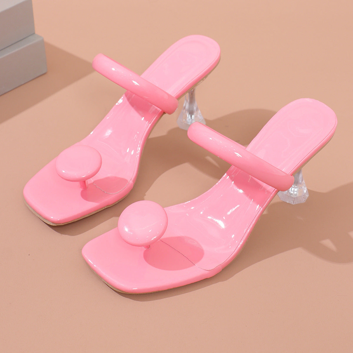Plus Size High Heel Slippers Candy Color Women's Slippers