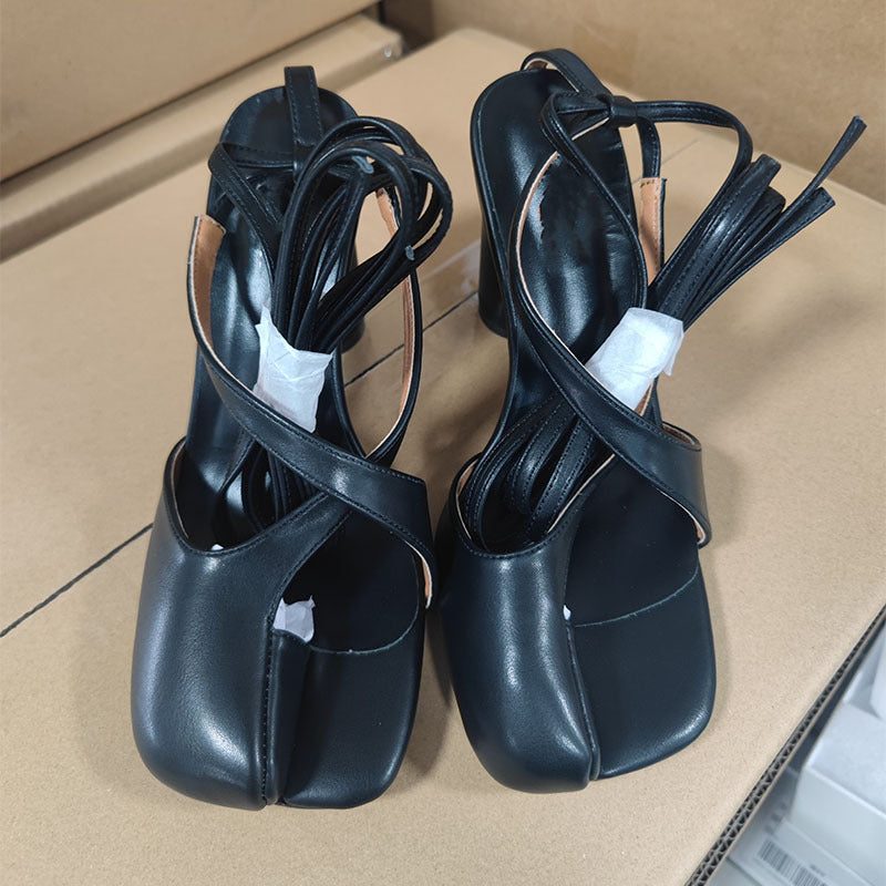 Round Head Chunky Heel High
