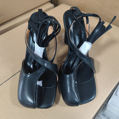 Round Head Chunky Heel High