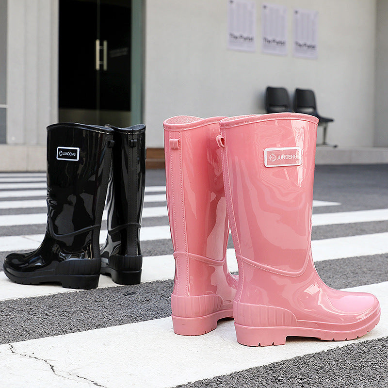Adult High-top Women's Rain Boots Non-slip Waterproof Kitchen Work PVC Water Shoes Women