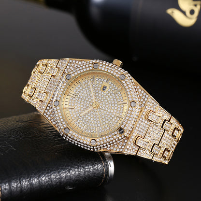 Fashion Rap Ice Hip Hop Full Diamond Large Dial Quartz Watch